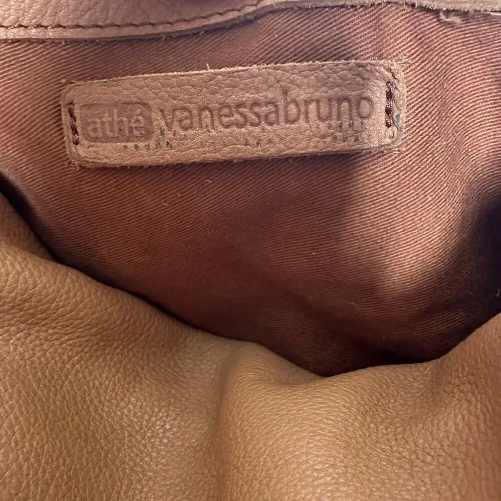 Vanessa Bruno Cowskin Leather Bag Cognac